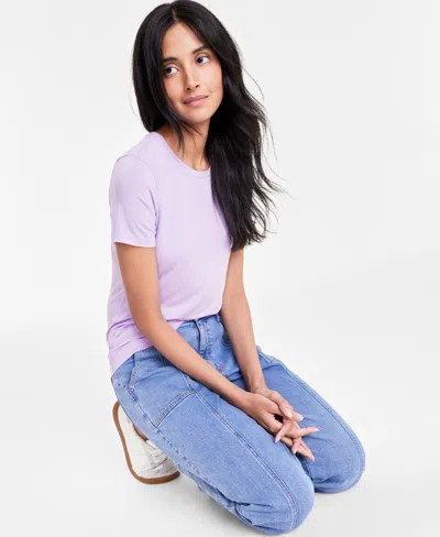 On 34th Women's Short-sleeve Crewneck Modal T-shirt, Created For Macy's In Larkspur