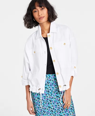 On 34th Women's Short Utility Jacket, Created For Macy's In Bright White