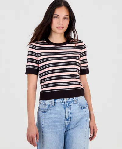 On 34th Women's Short-sleeve Easy Crewneck Sweater Tee, Macy's Exclusive In Ganache Combo