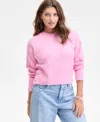 On 34th Women's Side-button Crewneck Sweater, Macy's Exclusive In Pink