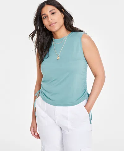 On 34th Women's Side-cinched Muscle Tank, Created For Macy's In Sea Spray