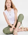 On 34th Women's Side-cinched Muscle Tank, Created For Macy's In White