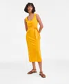 On 34th Women's Side-tie Tank Midi Dress, Exclusively At Macy's In Yellow