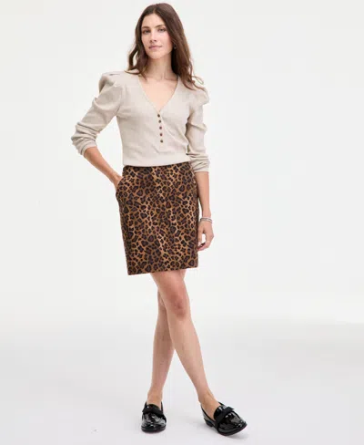 On 34th Women's Sketchy Leopard-print Mini Skirt, Macy's Exclusive