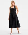 On 34th Women's Sleeveless Scoop-neck Midi Dress, Exclusively At Macy's In Black