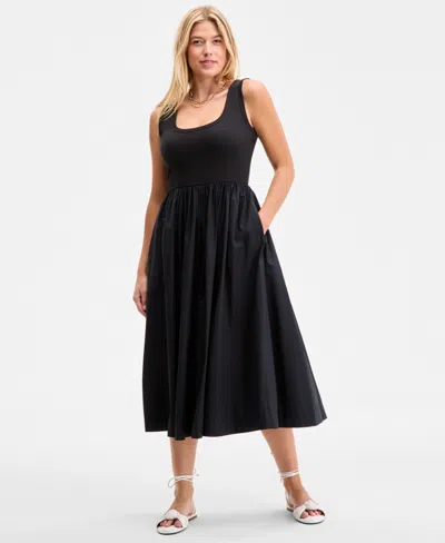 On 34th Women's Sleeveless Scoop-neck Midi Dress, Exclusively At Macy's In Black