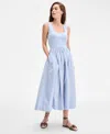 On 34th Women's Sleeveless Scoop-neck Midi Dress, Exclusively At Macy's In Blue
