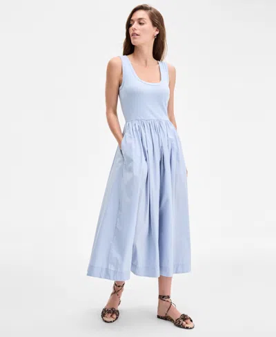 On 34th Women's Sleeveless Scoop-neck Midi Dress, Exclusively At Macy's In Blue