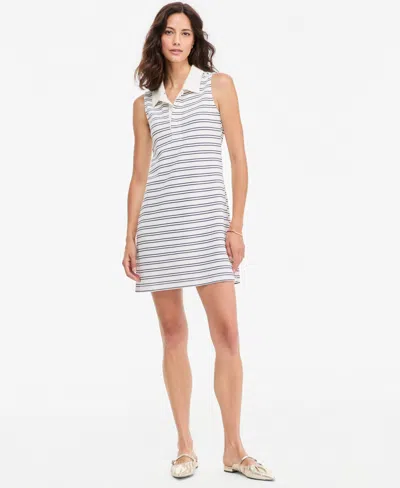 On 34th Women's Sleeveless Striped Pique Polo Knit Dress, Macy's Exclusive In Multi