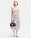 On 34th Women's Smocked Bubble-hem Midi Dress, Exclusively At Macy's In Bright White