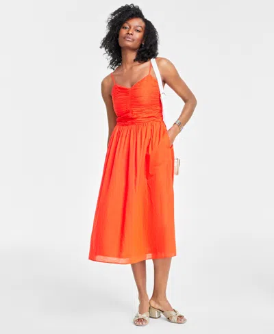 On 34th Women's Soft Corset Midi Dress, Created For Macy's In Rave Red