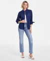 On 34th Women's Solid Eyelet Button-up Shirt, Created For Macy's In Blue