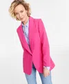 On 34th Women's Solid One-button Boyfriend Blazer, Created For Macy's In Fuschia
