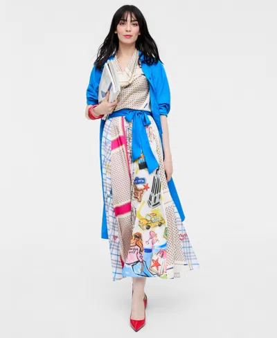 On 34th Women's Spliced-print Maxi Skirt- Molly Rogers Capsule Collection In Multi