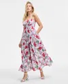 On 34th Women's Square-neck Maxi Dress, Exclusively At Macy's In Bright White Combo