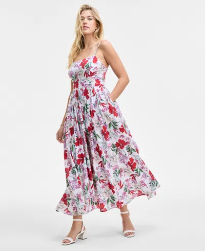 On 34th Women's Square-neck Maxi Dress, Exclusively At Macy's In Bright White Combo