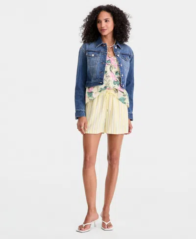 On 34th Women's Striped Drawstring Shorts, Macy's Exclusive