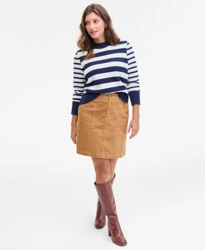 On 34th Women's Striped High-neck Sweater, Macy's Exclusive In Blue
