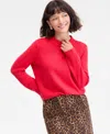 On 34th Women's Striped High-neck Sweater, Macy's Exclusive In Red