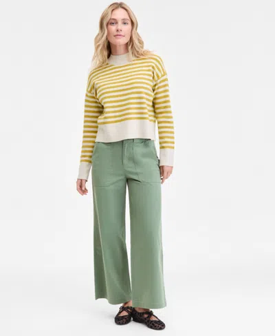 On 34th Women's Striped Mock Neck Sweater, Macy's Exclusive In Multi