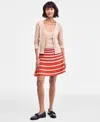 On 34th Women's Striped Pull-on Flounce Sweater Mini Skirt, Macy's Exclusive In Multi
