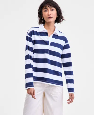 On 34th Women's Striped Rugby Top, Macy's Exclusive