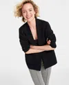 On 34th Women's Sweater Blazer, Created For Macy's In Deep Black