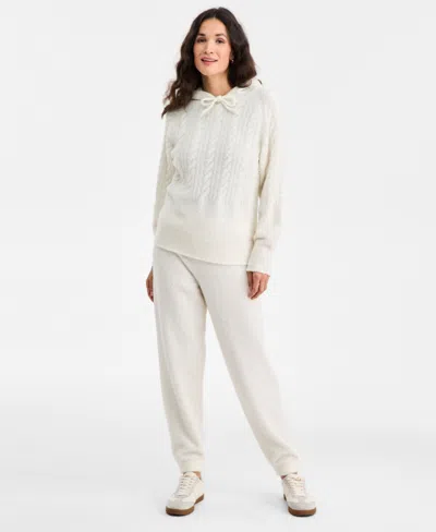 On 34th Women's Sweater Cozy Joggers, Macy's Exclusive In White