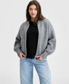 On 34th Women's Sweater-knit Bomber Jacket, Macy's Exclusive In Animal Print