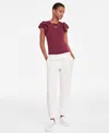 On 34th Women's Tapered Fleece Jogger Pants, Created For Macy's In Oatmeal He