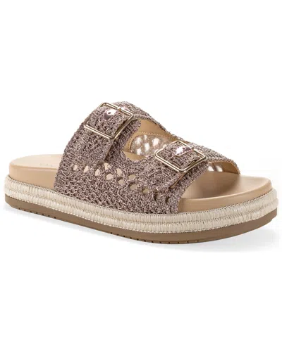 On 34th Women's Tatyana Round Toe Flat Sandals, Macy's Exclusive In Brown