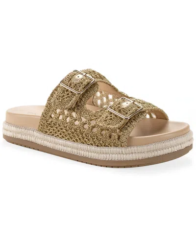 On 34th Women's Tatyana Round Toe Flat Sandals, Macy's Exclusive In Gold