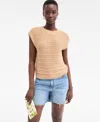 On 34th Women's Textured-stitch Sleeveless Sweater, Exclusively At Macy's In Neutral