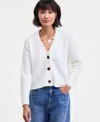 On 34th Women's Three-button Shaker Cardigan, Created For Macy's In Yellow