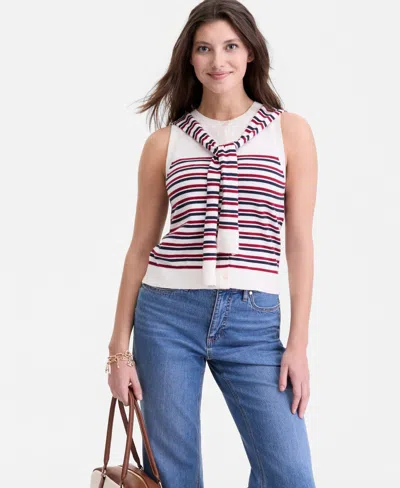 On 34th Women's Tie-neck Sleeveless Sweater, Macy's Exclusive In White
