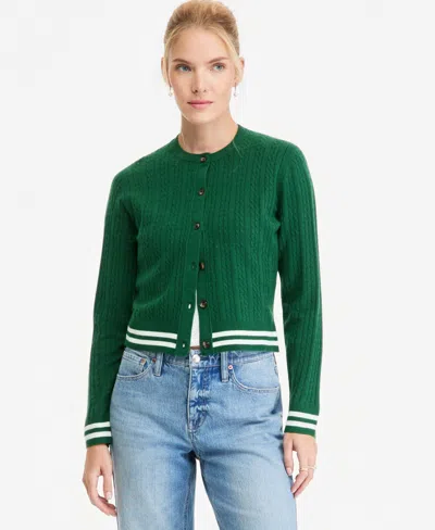 On 34th Women's Tipped Cable Cora Cardigan, Macy's Exclusive In Green