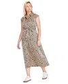 On 34th Women's Tonal Jacquard Cap-sleeve Midi Shirtdress, Created For Macy's In Sunset Nude Cmb