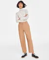 On 34th Women's Utility-pocket Barrel-leg Chinos, Created For Macy's In Salty Nut
