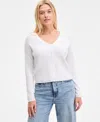 On 34th Women's V-neck Button-front Cardigan, Exclusively At Macy's In White
