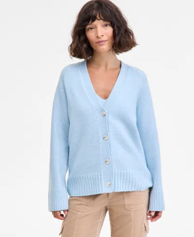On 34th Women's V-neck Cardigan, Macy's Exclusive In Blue