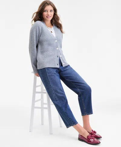 On 34th Women's V-neck Cardigan, Macy's Exclusive In Gray