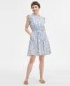 On 34th Women's V-neck Flutter-sleeve Mini Dress, Exclusively At Macy's In Bright White
