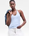 On 34th Women's V-neck Halter Top, Exclusively At Macy's In Blue