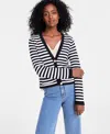 On 34th Women's V-neck Patch-pocket Cardigan, Created For Macy's In Combo A Wsh Wht