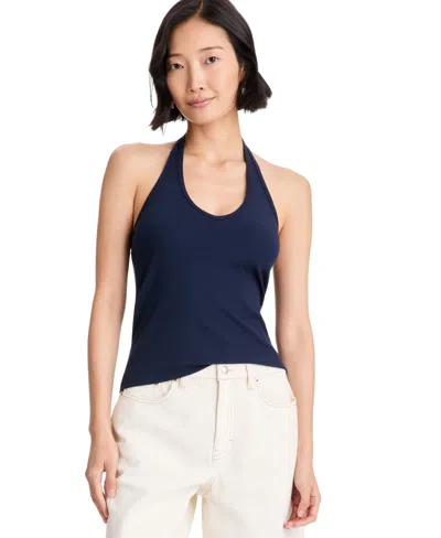 On 34th Women's V-neck Halter Top, Exclusively At Macy's In Blue