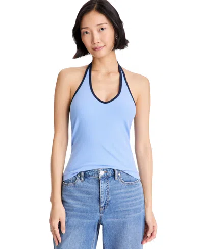 On 34th Women's V-neck Halter Top, Exclusively At Macy's In Blue