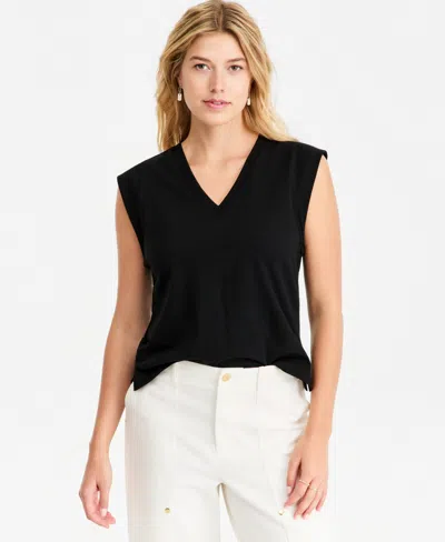 On 34th Women's V-neck Jersey Top, Macy's Exclusive In Multi