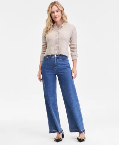 On 34th Women's Wide-leg Released-hem Jeans, Macy's Exclusive In Blue