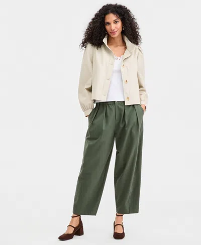 On 34th Women's Woven Solid Cropped Jacket, Macy's Exclusive In Neutral