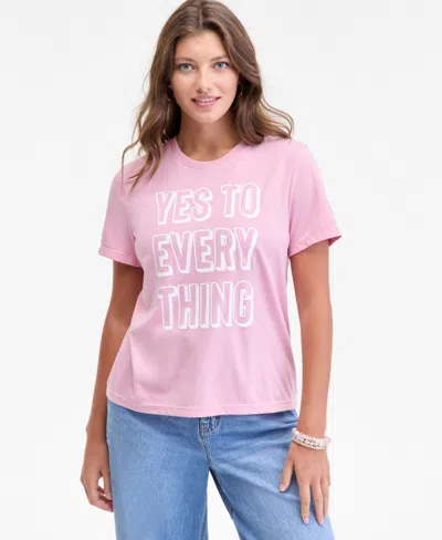 On 34th Women's Yes Graphic T-shirt, Macy's Exclusive In Pink